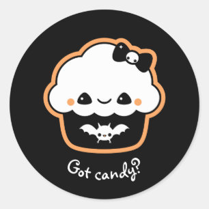 Cute Halloween Cuptårta Runt Klistermärke