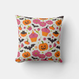 Cute Halloween Cushion | Festive Pumpkin & Fladder Kudde