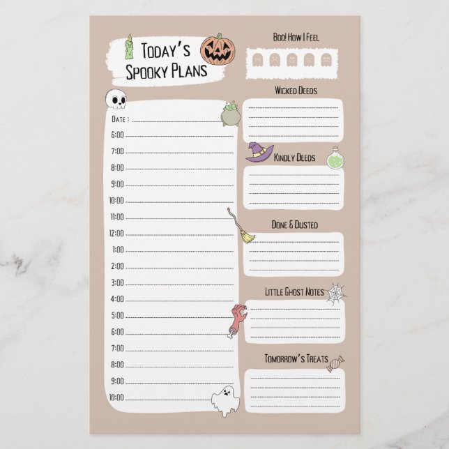 Cute Halloween Daily Planner Lakan (Framsida)