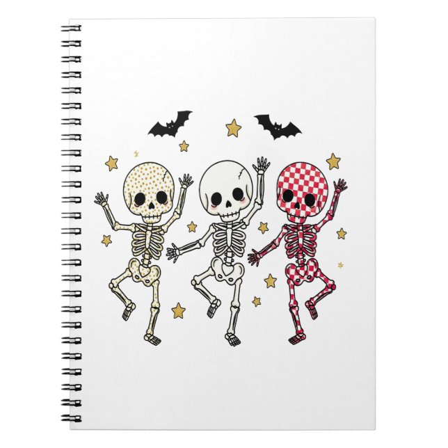 Cute Halloween Dancing Skeletons Anteckningsbok (Framsidan)