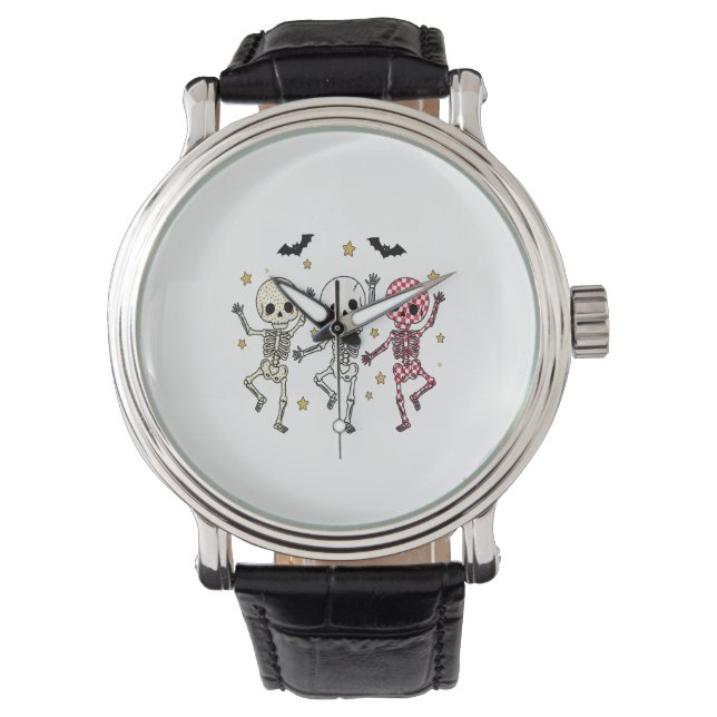 Cute Halloween Dancing Skeletons Armbandsur (Framsida)
