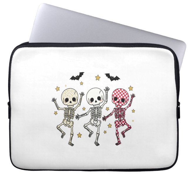 Cute Halloween Dancing Skeletons Laptop Fodral (Framsidan)