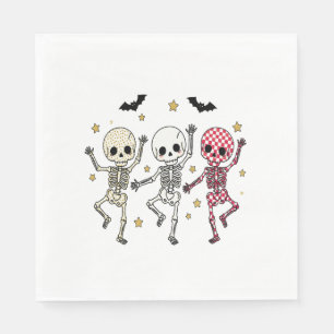 Cute Halloween Dancing Skeletons Pappersservett