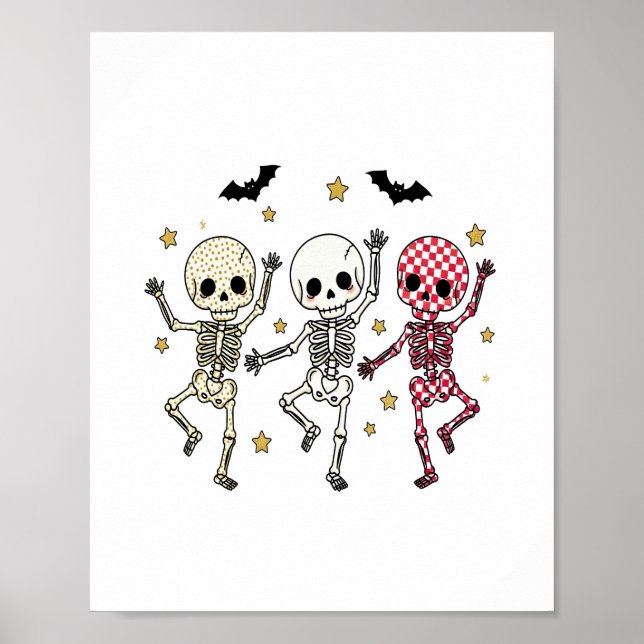 Cute Halloween Dancing Skeletons Poster (Framsidan)
