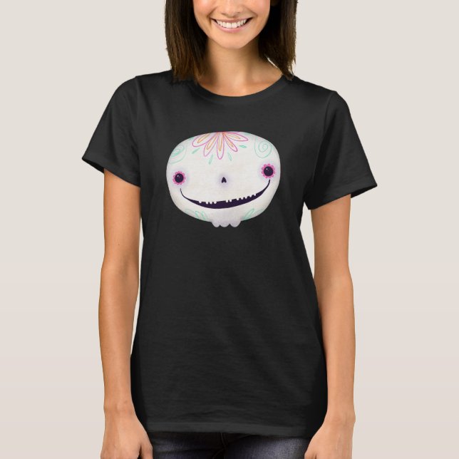 Cute Halloween Dekoration Spooky Sugar SKull T Shirt (Framsida)