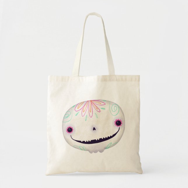 Cute Halloween Dekoration Spooky Sugar SKull Tygkasse (Framsidan)