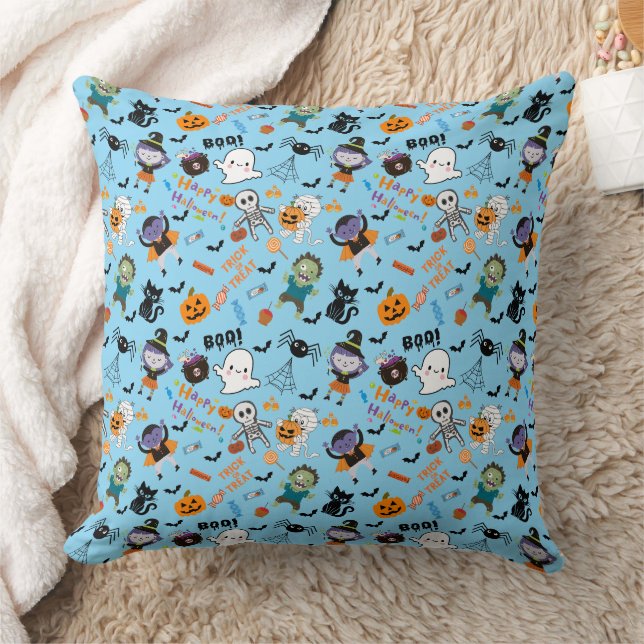 Cute Halloween Dekorativ kudde (Filt)