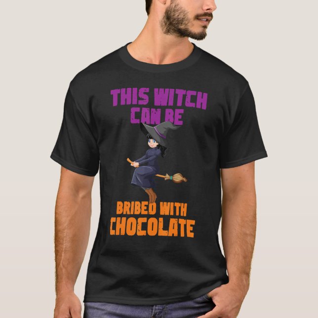 Cute Halloween den här häxan kan skena med Choco T Shirt (Framsida)