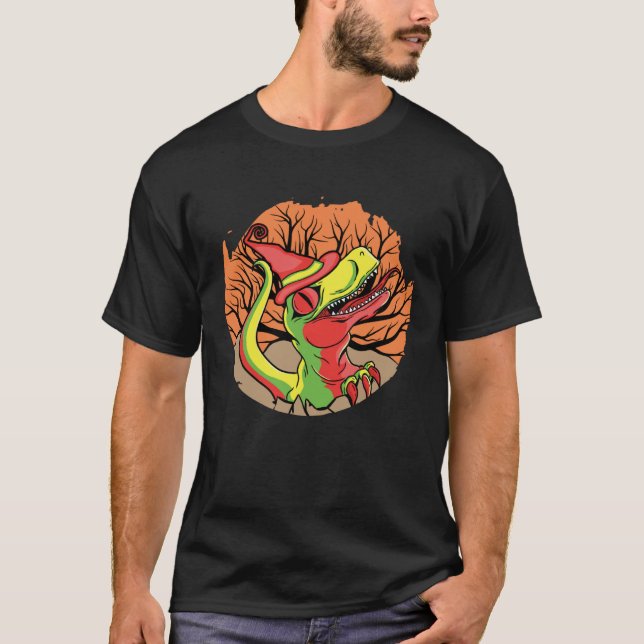Cute Halloween Dino Rex T Shirt (Framsida)