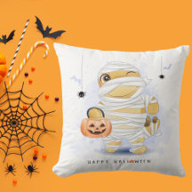 Cute Halloween Dinosaur, maskerad som Mummy Pumpki