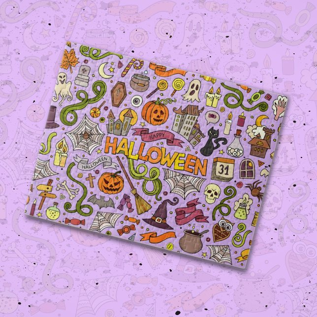 Cute Halloween Doodle Pattern Pussel (Skapare uppladdad)