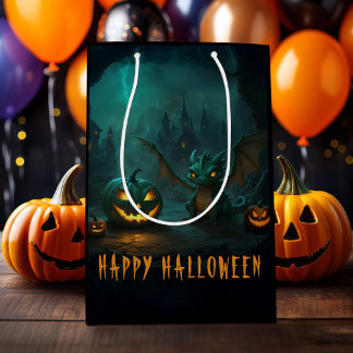 Cute Halloween Dragon Scary Pumpkins