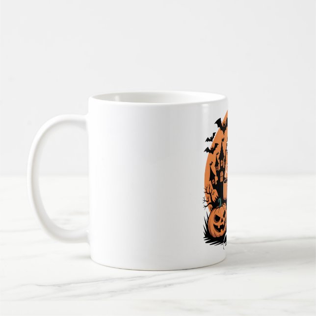 Cute Halloween Dragon Skeleton med kaffe Kaffemugg (Vänster)