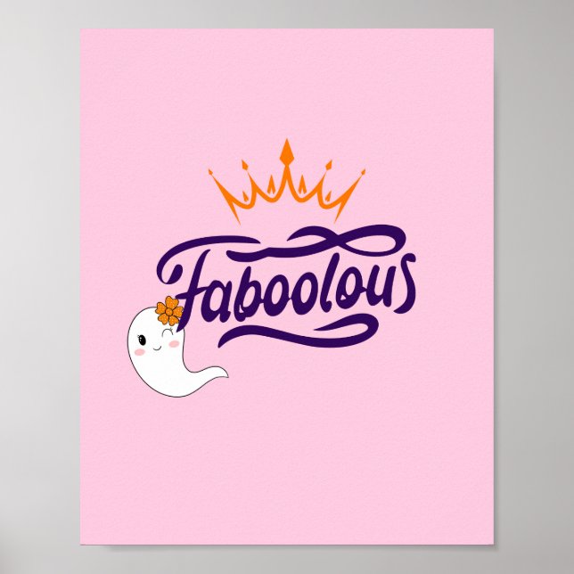 Cute Halloween, Faboolous, Cute Ghost, Preppy Poster (Framsidan)