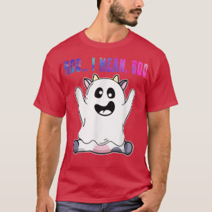 Cute Halloween Farmer Ghost Cow Moo I Elak Boo Pum T Shirt