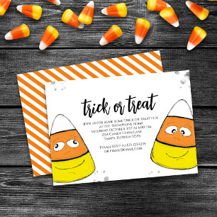 Cute Halloween fest Bus eller godis Inbjudningar