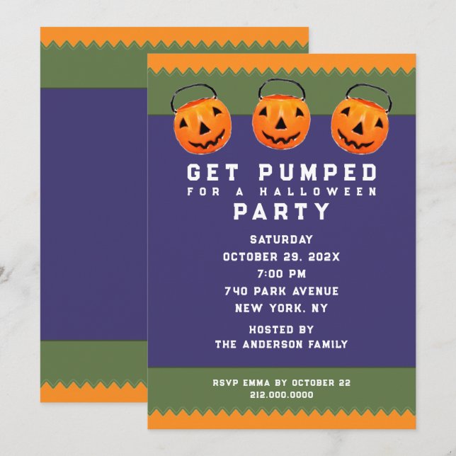 Cute Halloween fest Inbjudningar (Fram/baksida)