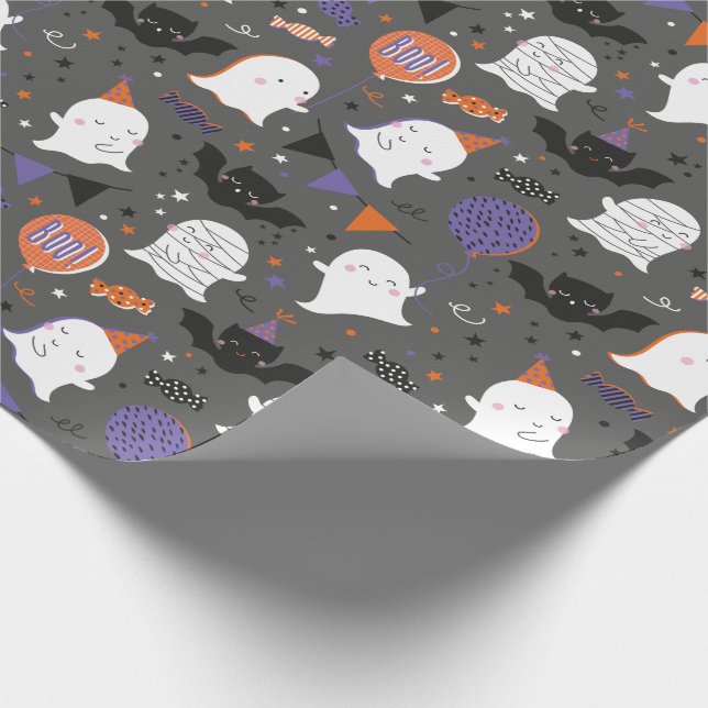 Cute Halloween fest Spöken och Fladdermus Presentpapper (Hörn)