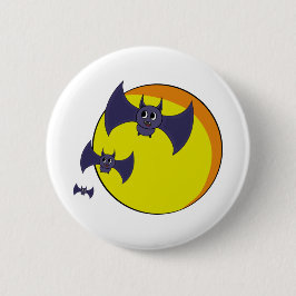 Cute Halloween-Fladdermöss och ett vackert fullt m Knapp