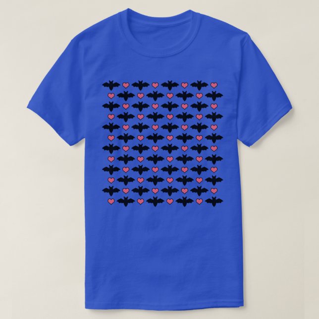 Cute Halloween-Fladdermöss och -hjärtan T Shirt (Design framsida)