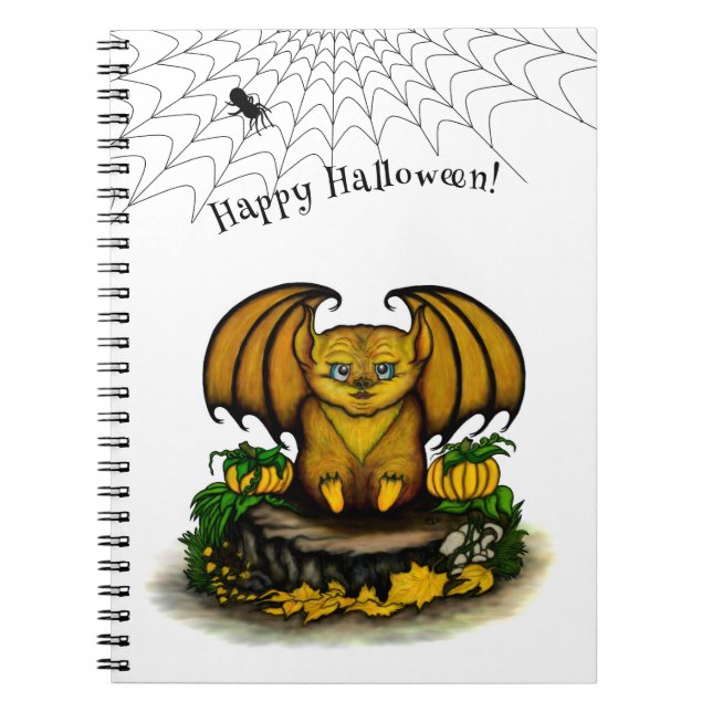 Cute Halloween Fladdermus Anteckningsbok (Framsidan)