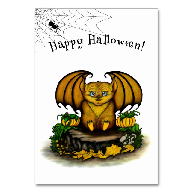 Cute Halloween Fladdermus Bordsnummer (Framsidan)