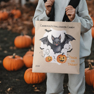 Cute Halloween Fladdermus Candy Bus eller godis Tygkasse