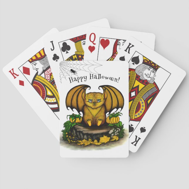 Cute Halloween Fladdermus Casinokort (Baksidan)