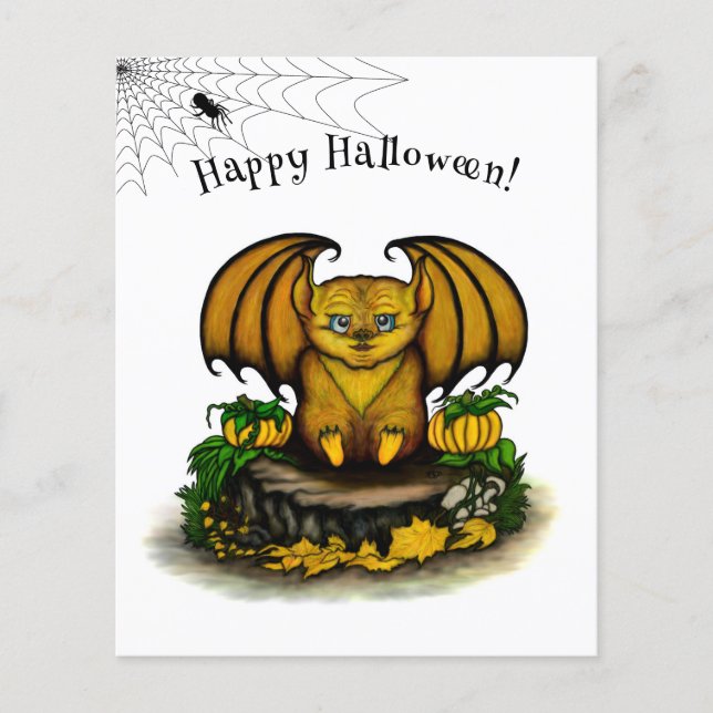 Cute Halloween Fladdermus Flygblad (Framsidan)