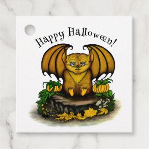 Cute Halloween Fladdermus Gåvor Etiketter