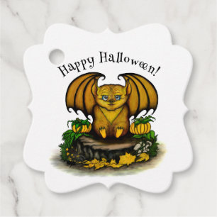 Cute Halloween Fladdermus Gåvor Etiketter
