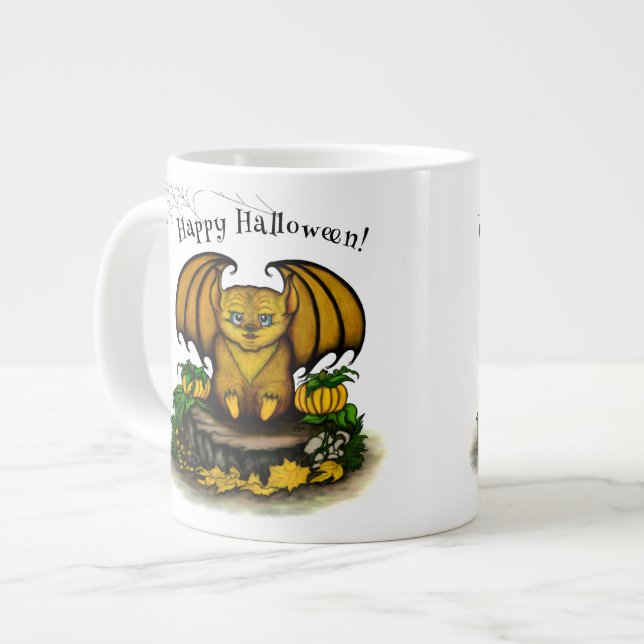 Cute Halloween Fladdermus Jumbo Mugg (Framsida vänster)