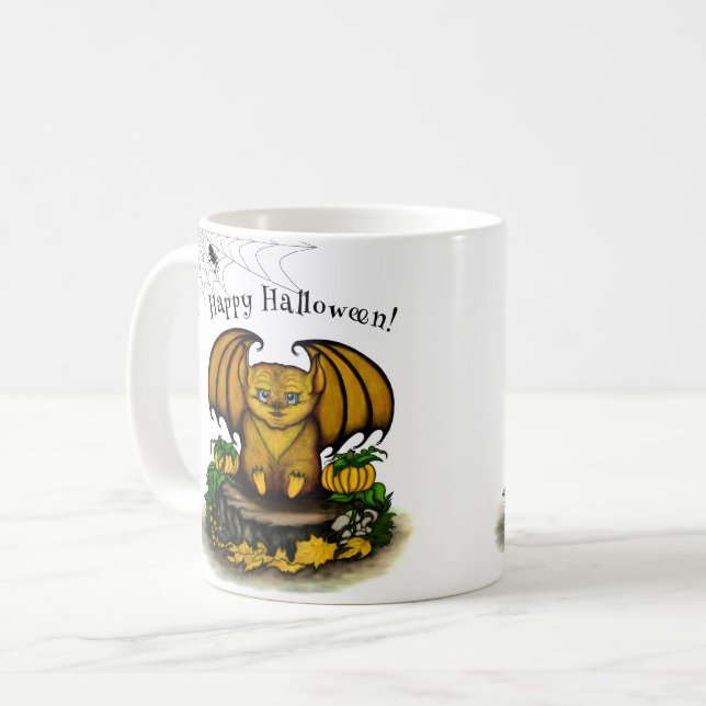 Cute Halloween Fladdermus Kaffemugg (Framsida vänster)