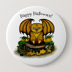 Cute Halloween Fladdermus Knapp