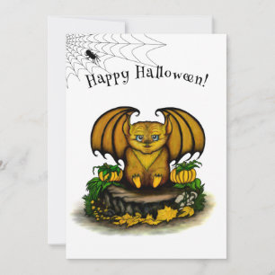 Cute Halloween Fladdermus Kort