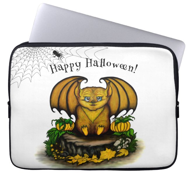 Cute Halloween Fladdermus Laptop Fodral (Framsidan)