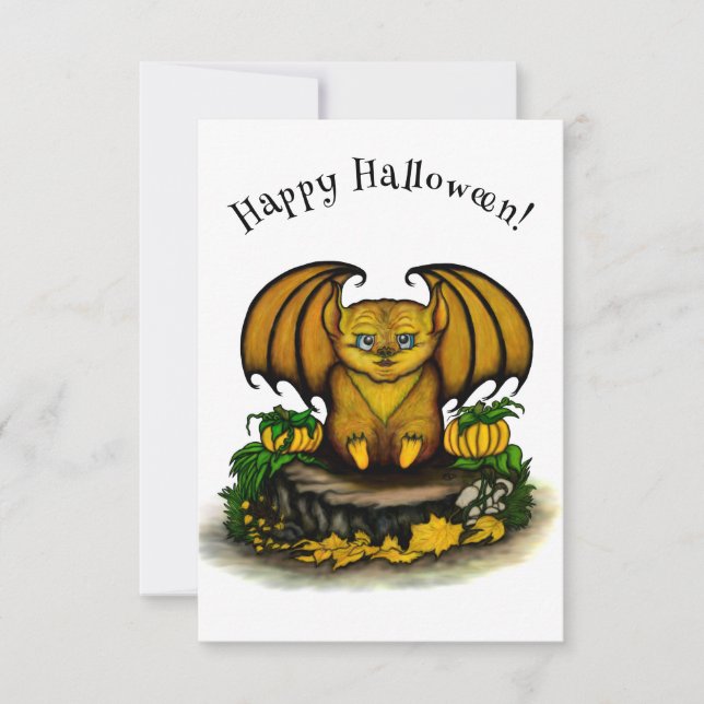 Cute Halloween Fladdermus OSA Kort (Framsida)