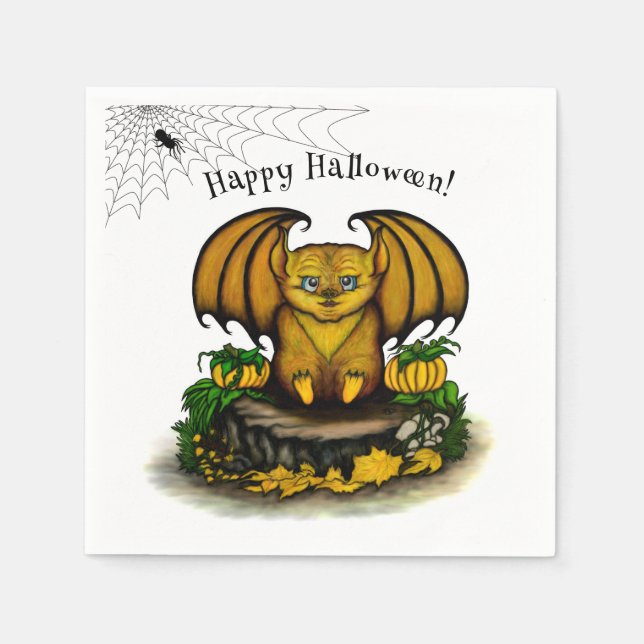 Cute Halloween Fladdermus Pappersservett (Framsidan)