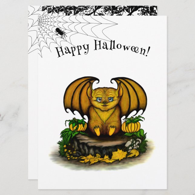 Cute Halloween Fladdermus Program (Fram/baksida)