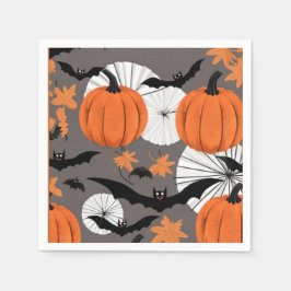 Cute Halloween Fladdermus & Pumpkin Party Pappersservett