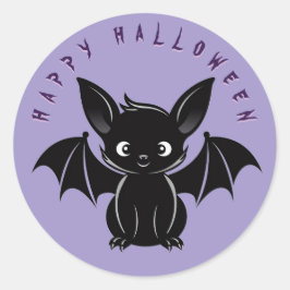 Cute Halloween Fladdermus Runt Klistermärke