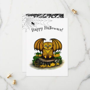 Cute Halloween Fladdermus Spara Datumet