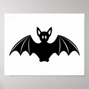 Cute halloween fladdermus tecknad poster