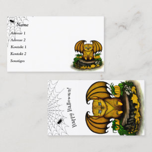 Cute Halloween Fladdermus Visitkort