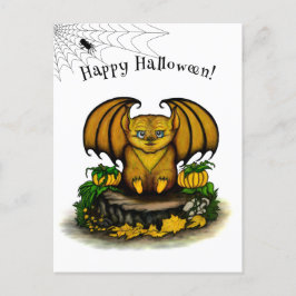 Cute Halloween Fladdermus Vykort