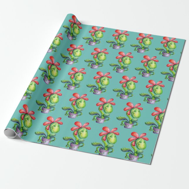 Cute halloween flygplan-rovdjur presentpapper (Utrullad)