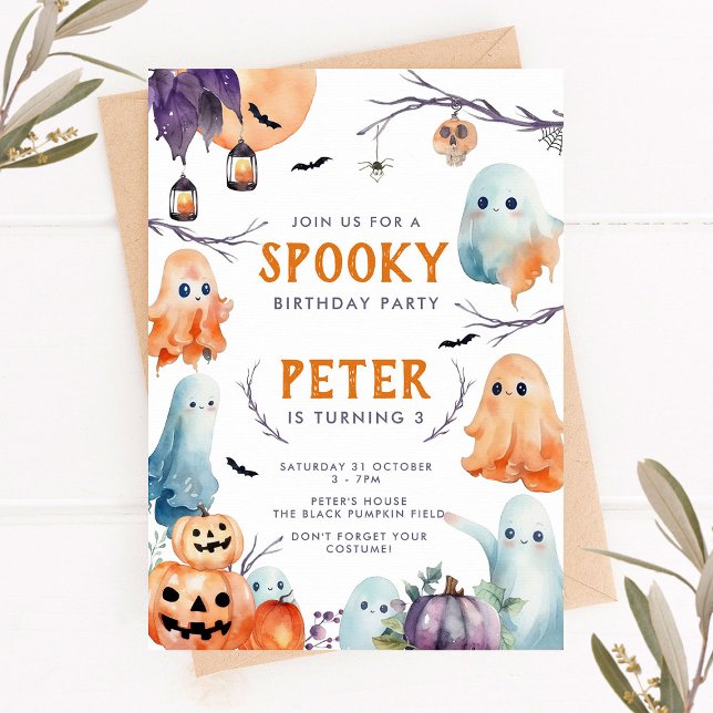 Cute Halloween-födelsedagsinbjudan Inbjudningar (Skapare uppladdad)