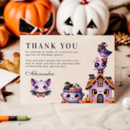 Cute Halloween första födelsedagen Tack Kort