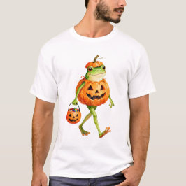 Cute Halloween Frog in Pumpkin Costume T Shirt