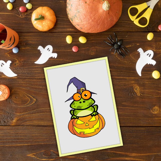 Cute Halloween Frog Inbjudan (Skapare uppladdad)